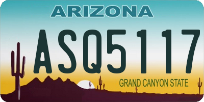 AZ license plate ASQ5117