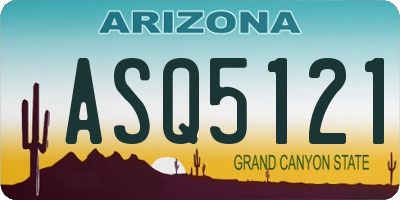 AZ license plate ASQ5121