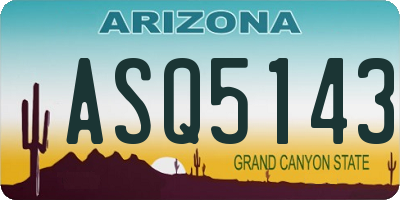 AZ license plate ASQ5143