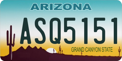 AZ license plate ASQ5151