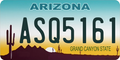 AZ license plate ASQ5161