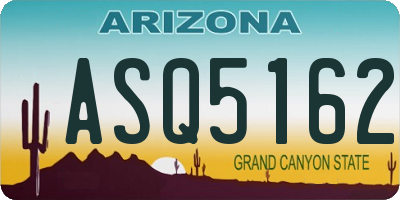 AZ license plate ASQ5162