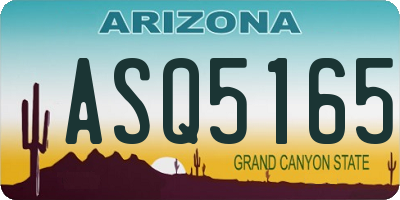 AZ license plate ASQ5165