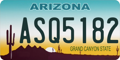AZ license plate ASQ5182