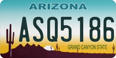 AZ license plate ASQ5186