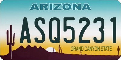 AZ license plate ASQ5231