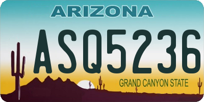 AZ license plate ASQ5236