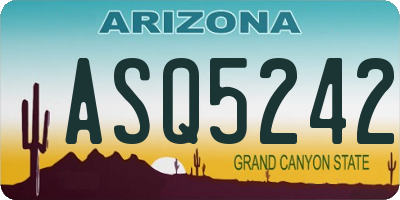 AZ license plate ASQ5242