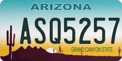AZ license plate ASQ5257
