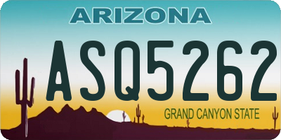 AZ license plate ASQ5262