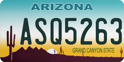 AZ license plate ASQ5263