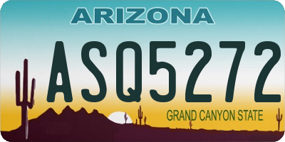 AZ license plate ASQ5272