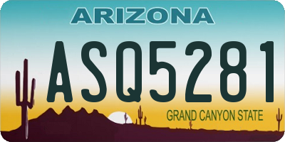 AZ license plate ASQ5281