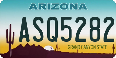 AZ license plate ASQ5282