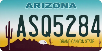 AZ license plate ASQ5284
