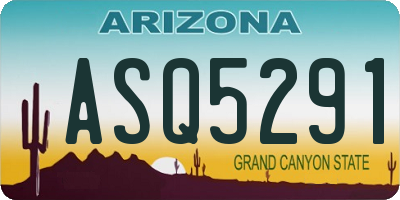 AZ license plate ASQ5291