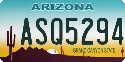 AZ license plate ASQ5294