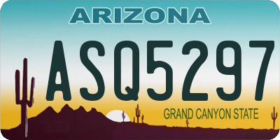 AZ license plate ASQ5297