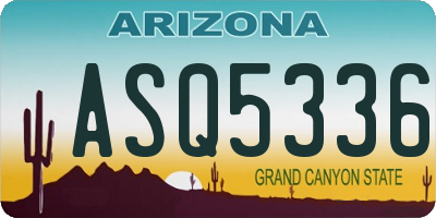 AZ license plate ASQ5336