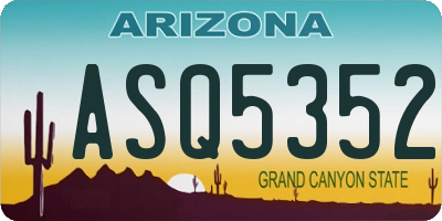 AZ license plate ASQ5352