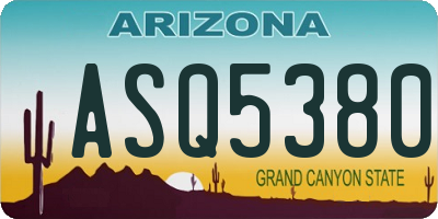 AZ license plate ASQ5380