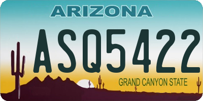 AZ license plate ASQ5422