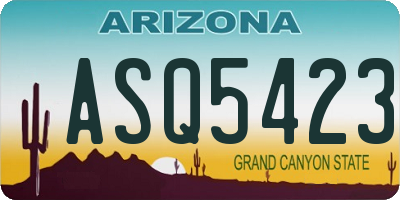 AZ license plate ASQ5423