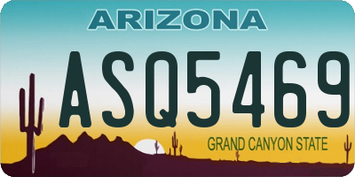 AZ license plate ASQ5469