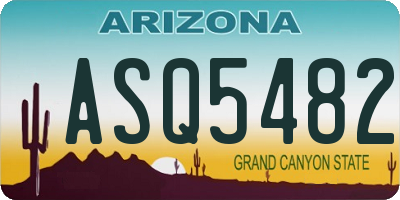 AZ license plate ASQ5482
