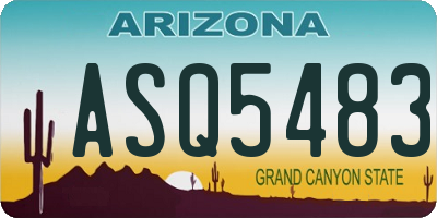 AZ license plate ASQ5483