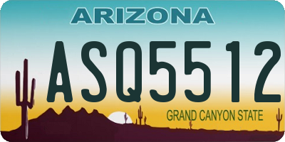 AZ license plate ASQ5512