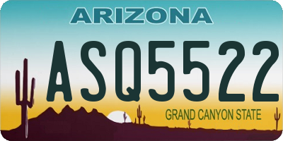 AZ license plate ASQ5522