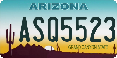 AZ license plate ASQ5523