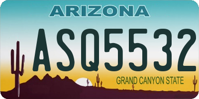 AZ license plate ASQ5532
