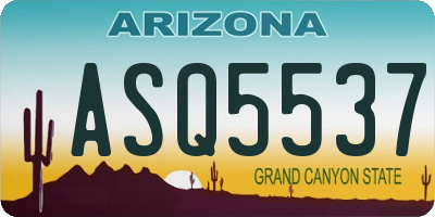 AZ license plate ASQ5537