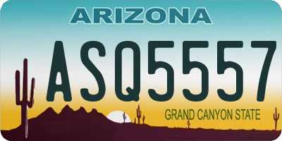 AZ license plate ASQ5557