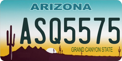 AZ license plate ASQ5575