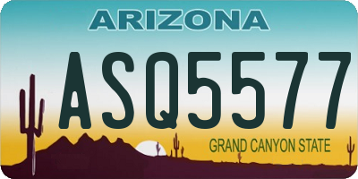 AZ license plate ASQ5577