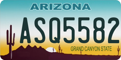 AZ license plate ASQ5582