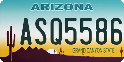 AZ license plate ASQ5586