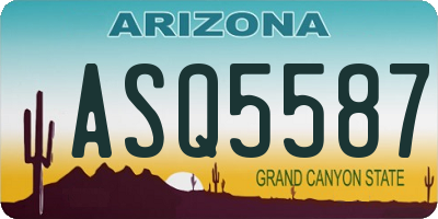 AZ license plate ASQ5587
