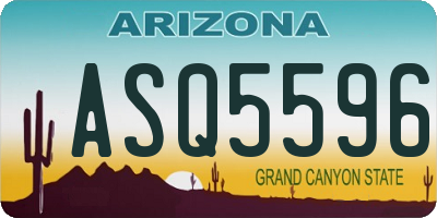 AZ license plate ASQ5596