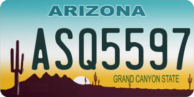 AZ license plate ASQ5597