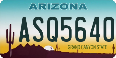 AZ license plate ASQ5640