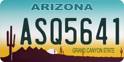 AZ license plate ASQ5641
