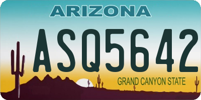AZ license plate ASQ5642
