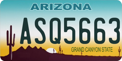 AZ license plate ASQ5663