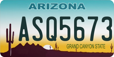 AZ license plate ASQ5673