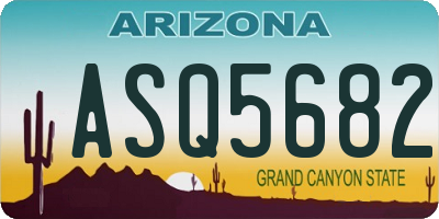AZ license plate ASQ5682