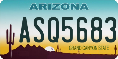 AZ license plate ASQ5683